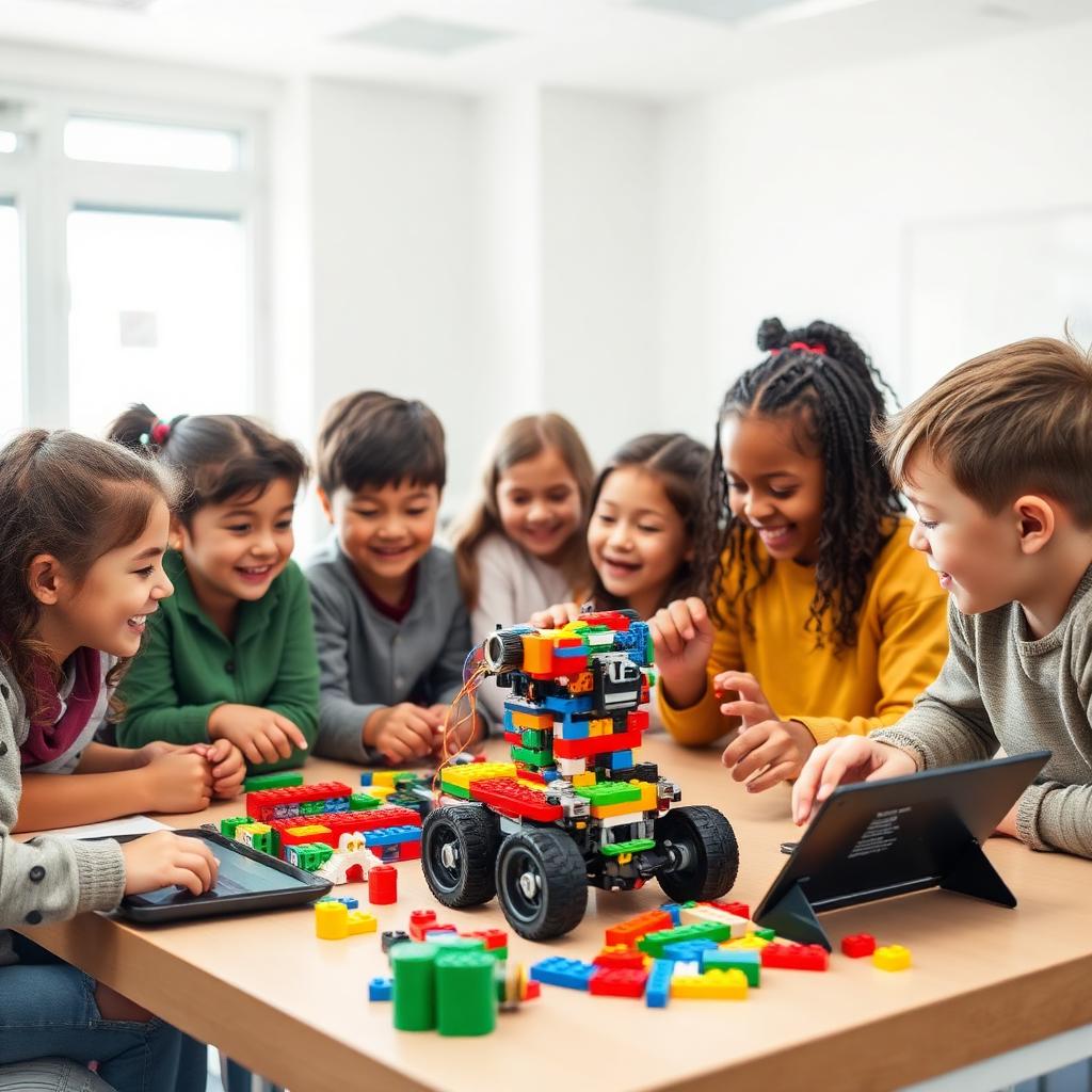 Robótica con LEGO y tablets en grupo